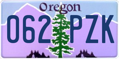 OR license plate 062PZK