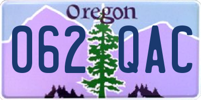 OR license plate 062QAC