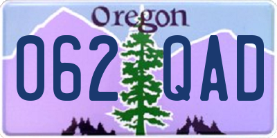 OR license plate 062QAD