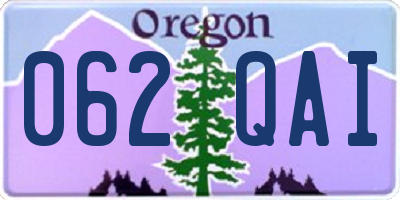 OR license plate 062QAI