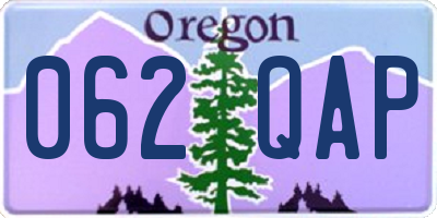 OR license plate 062QAP