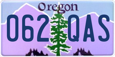 OR license plate 062QAS