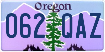 OR license plate 062QAZ