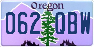 OR license plate 062QBW