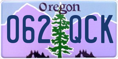 OR license plate 062QCK