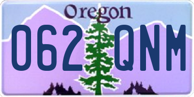 OR license plate 062QNM