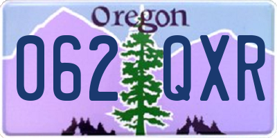 OR license plate 062QXR