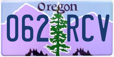 OR license plate 062RCV