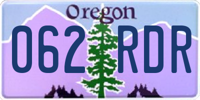 OR license plate 062RDR