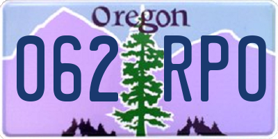 OR license plate 062RPO