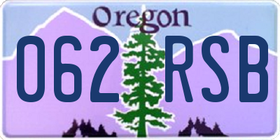 OR license plate 062RSB