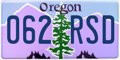 OR license plate 062RSD