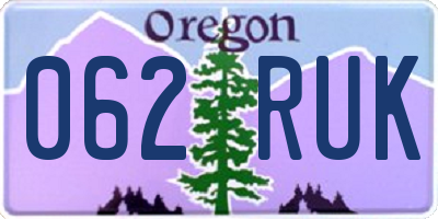 OR license plate 062RUK