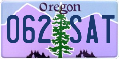 OR license plate 062SAT