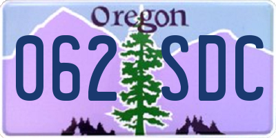 OR license plate 062SDC