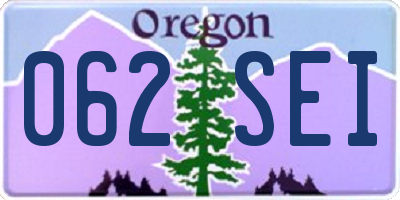 OR license plate 062SEI