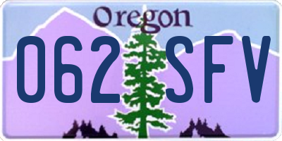 OR license plate 062SFV