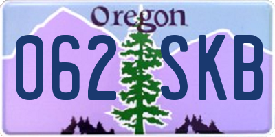 OR license plate 062SKB