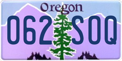 OR license plate 062SOQ
