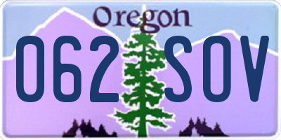 OR license plate 062SOV