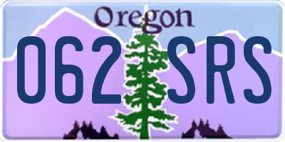 OR license plate 062SRS