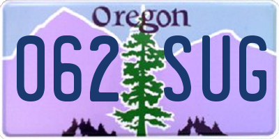 OR license plate 062SUG