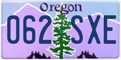 OR license plate 062SXE