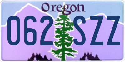 OR license plate 062SZZ