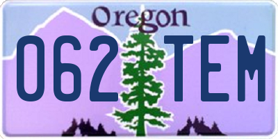 OR license plate 062TEM