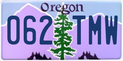OR license plate 062TMW