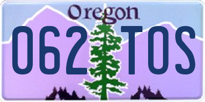 OR license plate 062TOS