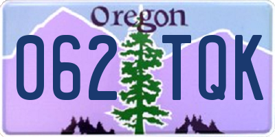 OR license plate 062TQK