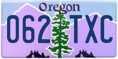 OR license plate 062TXC