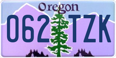 OR license plate 062TZK