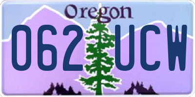 OR license plate 062UCW