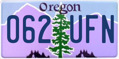 OR license plate 062UFN
