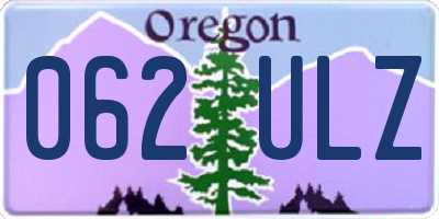 OR license plate 062ULZ
