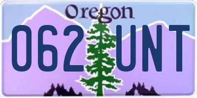 OR license plate 062UNT