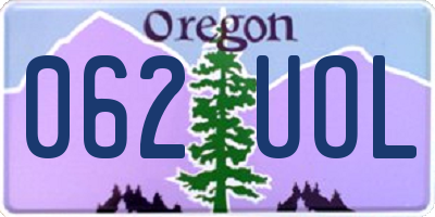 OR license plate 062UOL
