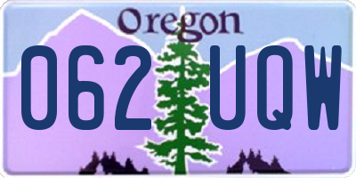 OR license plate 062UQW