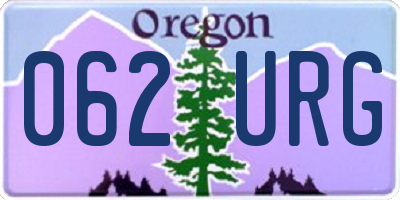 OR license plate 062URG