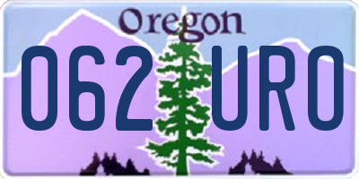 OR license plate 062URO
