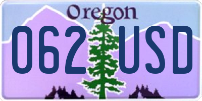 OR license plate 062USD
