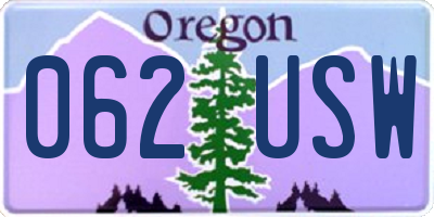 OR license plate 062USW