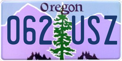 OR license plate 062USZ