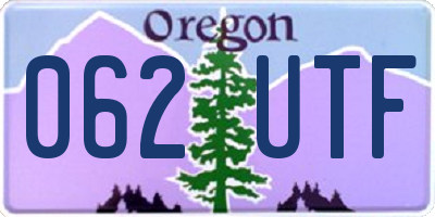 OR license plate 062UTF