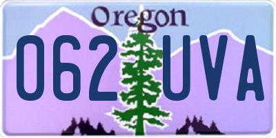 OR license plate 062UVA