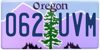 OR license plate 062UVM