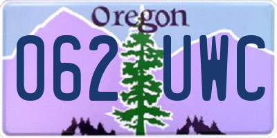 OR license plate 062UWC