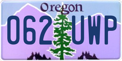 OR license plate 062UWP